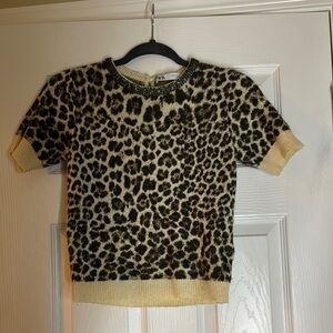 Zara Leopard Short Sleeve Tee